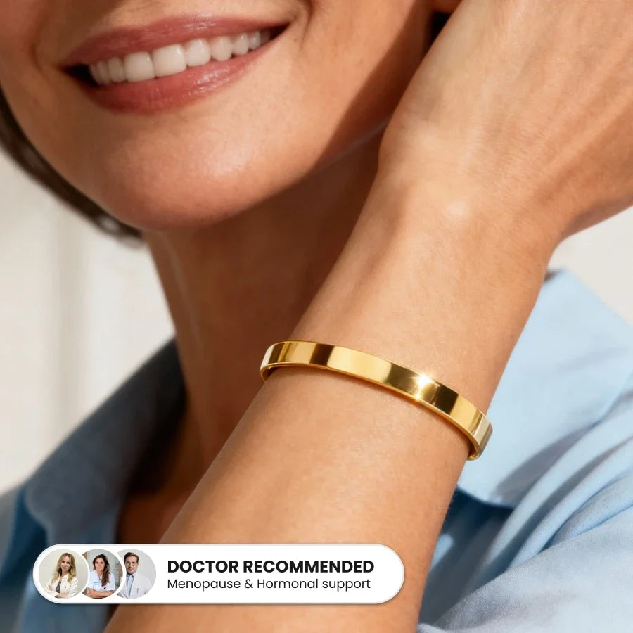 Kalm bracelet on a wrist, front view